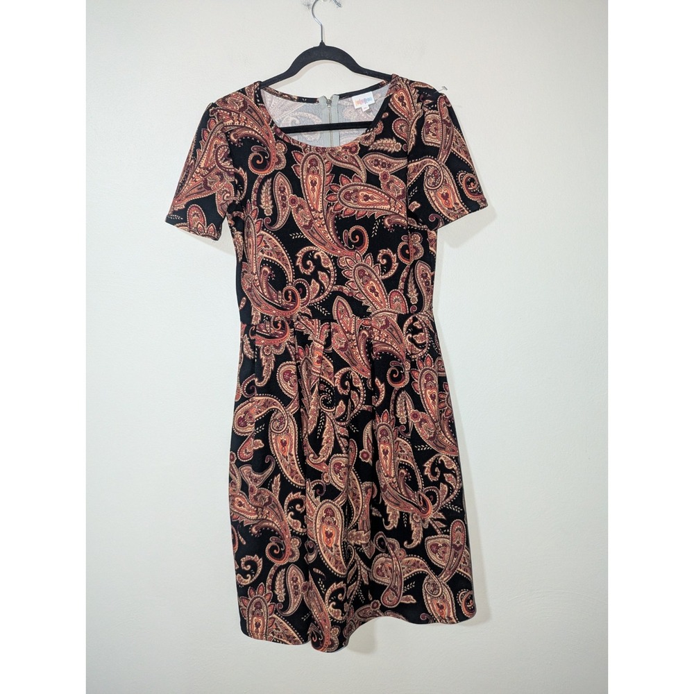 XL Lularoe Black Paisley Stretchy Amelia Dress